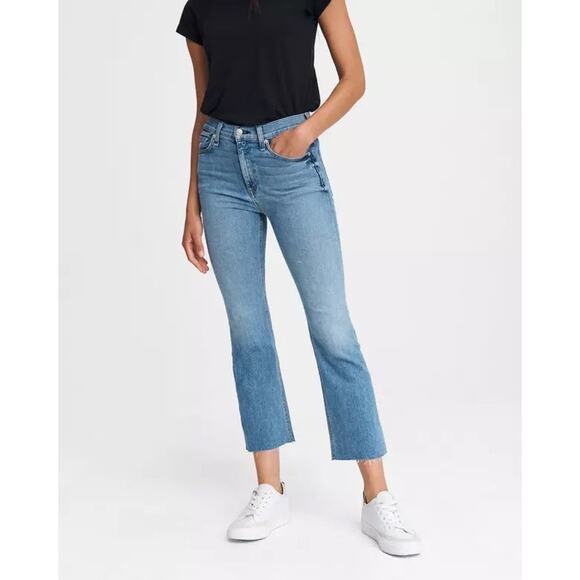 Rag & Bone 10 Inch Crop Flare Jeans in Maybrook Wash - Picture 1 of 8